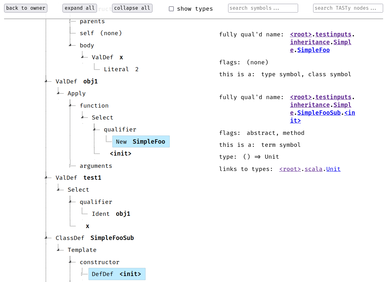 Figure 3: Sample TASTy tree view in TASTyViz.